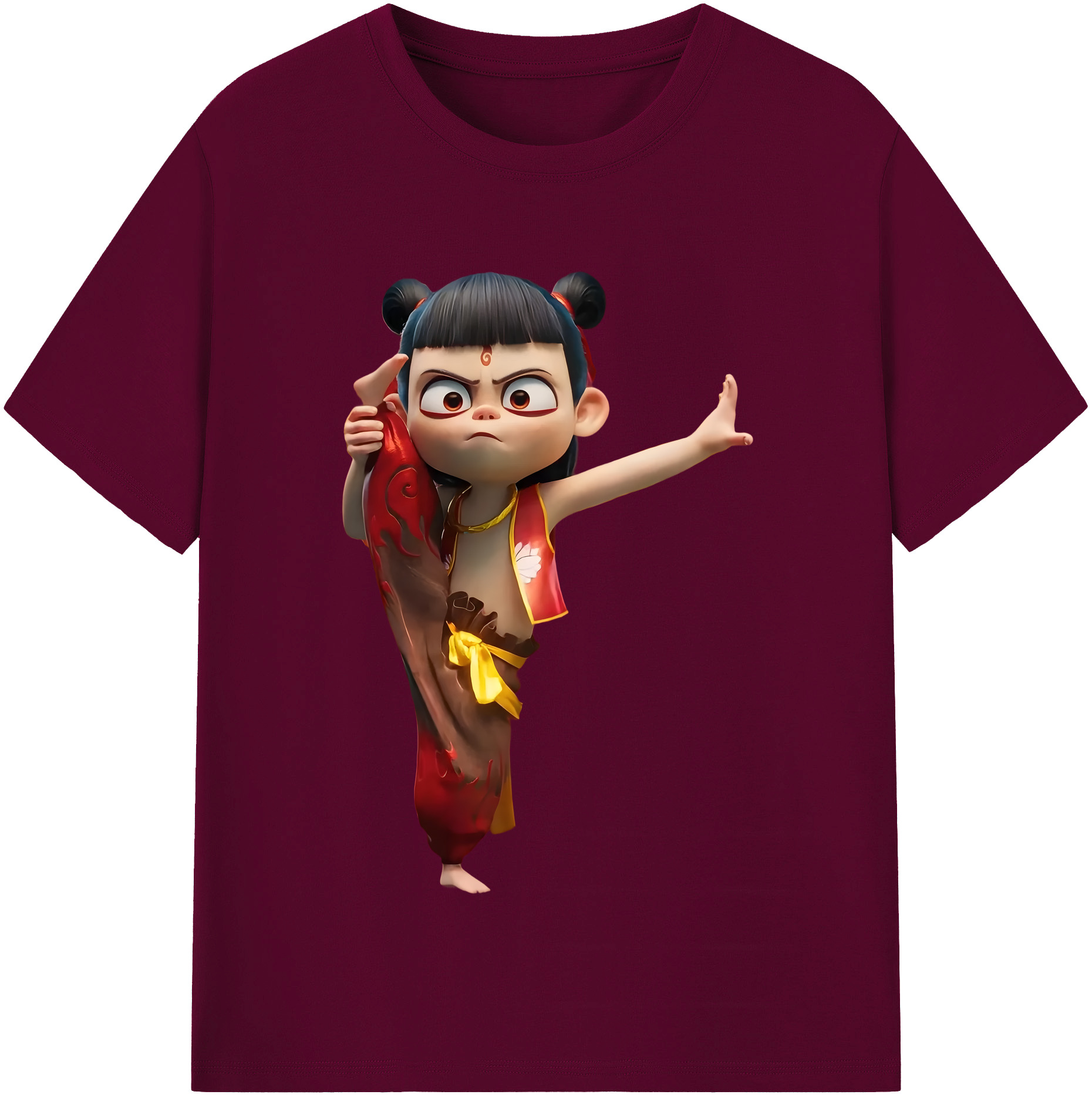 （画像用） Ne Zha 2 ナタ 魔童の大暴れ レディースカジュアルプリントTシャツ（綿100％）